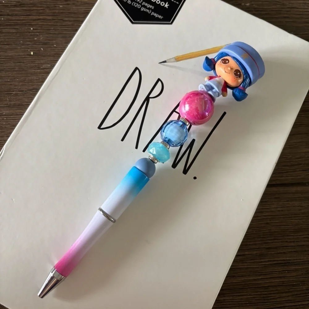 Strawberry Shortcake: Blueberry Muffin handmade beaded pen